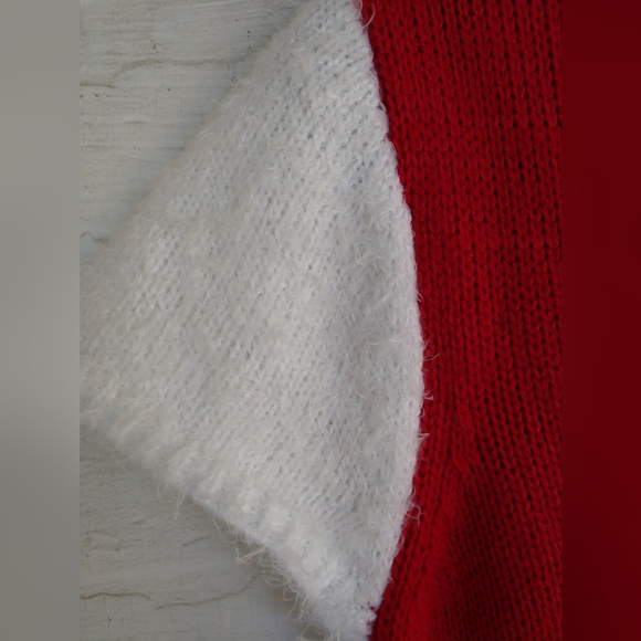 Allison Brittney 2pc Santa Knit Dress with Hat Faux Feathers Pom Poms Size Small - Picture 7 of 16